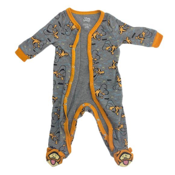 DISNEY Baby Winnie the Pooh Tigger Grey Orange Sleep and Play Size 3/6M - Picture 2 of 11
